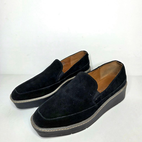 Donald Pliner Wallis Black Suede Platform Loafers Women\